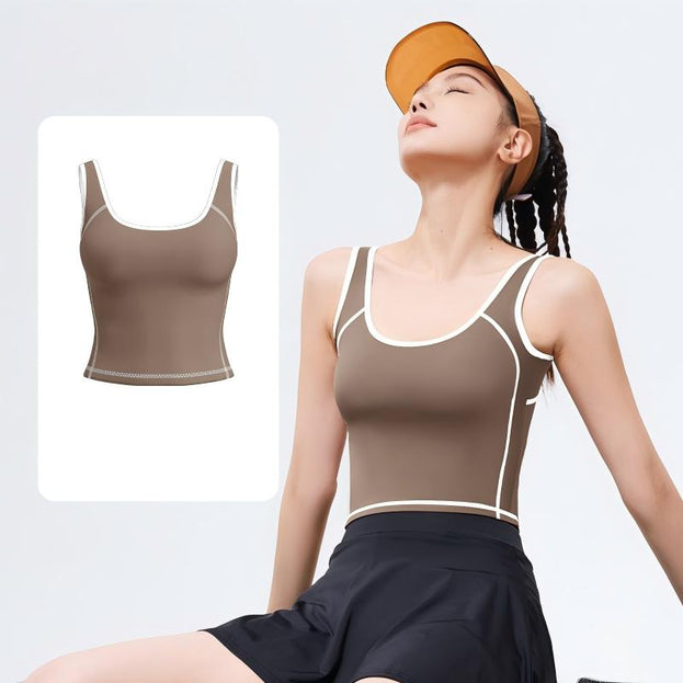 Curved Tank Top – U-Neck High-Elastic Seamless Sports Tank