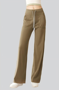 Women's Loose Drawstring High Waist Straight Pants