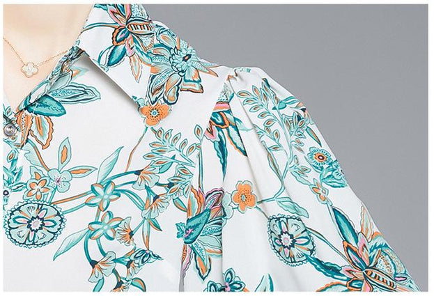 Western Style Female Design Sense Bubble Sleeve Shirt Female European Shirt Lantern Sleeve