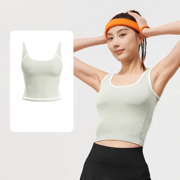 Curved Tank Top – U-Neck High-Elastic Seamless Sports Tank