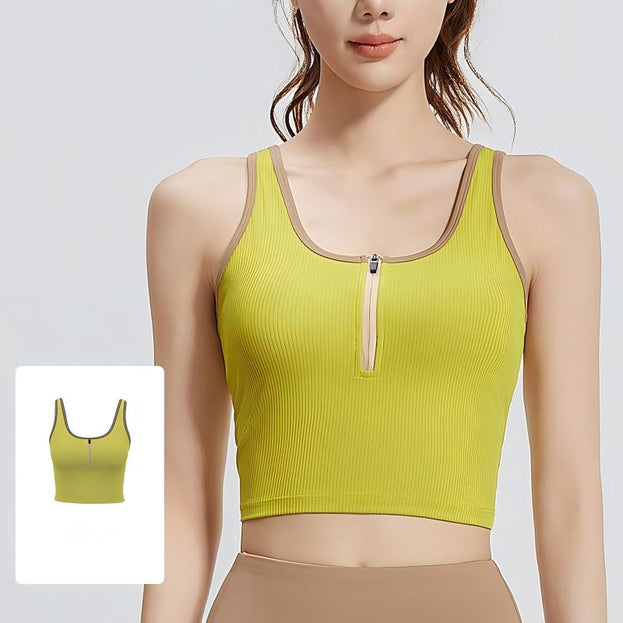 Women's Contrast Stripe Yoga Vall with Zipper