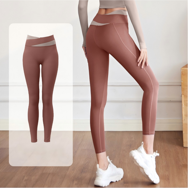 Color-Matched Tight-Fitting Slimming Fitness Yoga Pants For Women