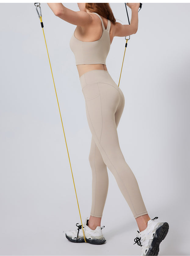 Women's high-waist tight yoga pants for plus-size fitness with pocket3