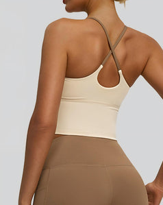 Beautiful Back Cross Strap Naked Sports Vest