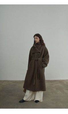 Fashionable, Trendy, Warm, Handmade Alpaca Wool Loose Women Coat