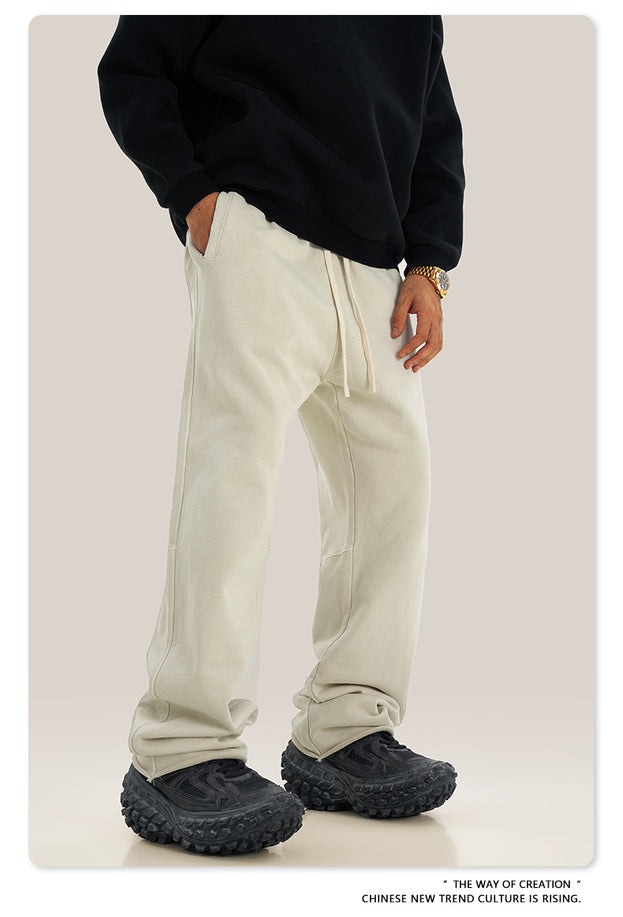 Washed And Aged Trendy Loose Casual Pants