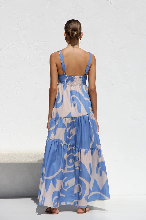 Summer Casual Printed Loose Holiday-Style Long Slip Dress for Women