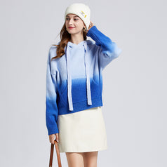 Gradual Change Soft Waxy Lazy Door Sewing Sweater Woman
