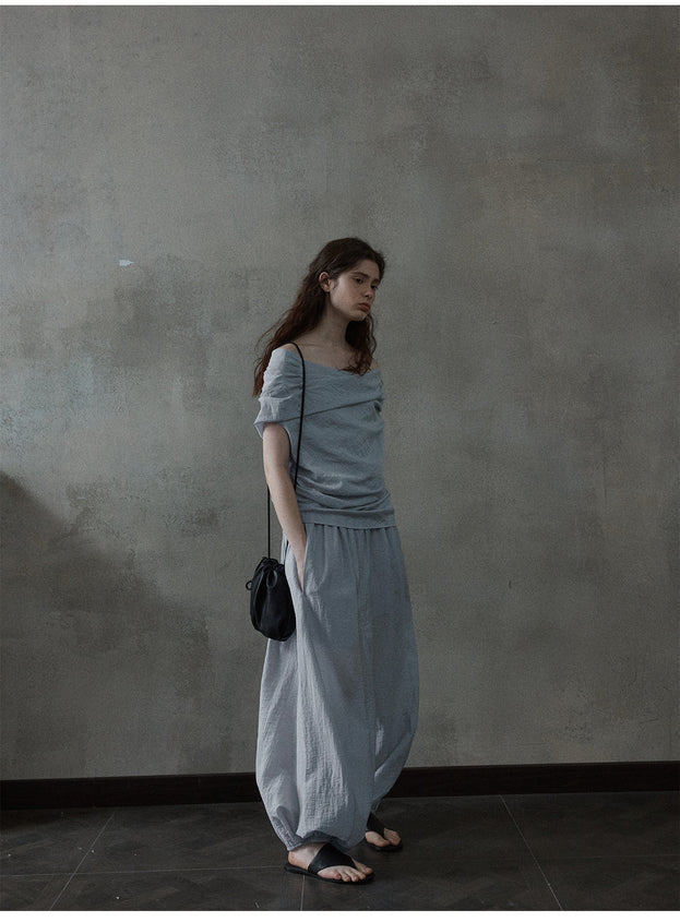 Tencel Drape Air Skirt Pants, Tight Waist, Versatile For Commuting, Casual Women Pant