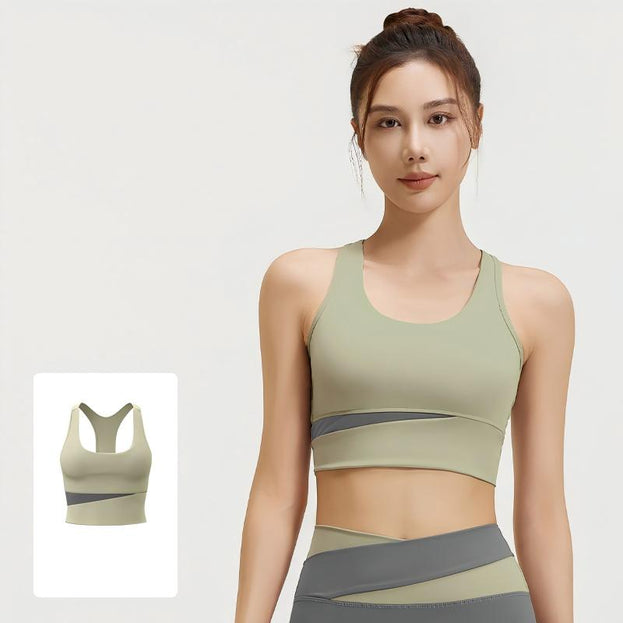 Colorblock Naked I-Back Yoga Top for Women