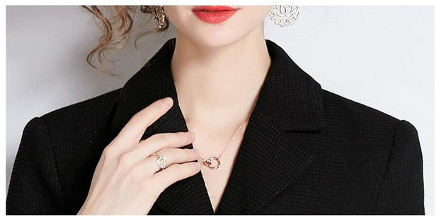 Female Heavy Industry Design Sense Large Lapel Black Blazer and Pant Suits