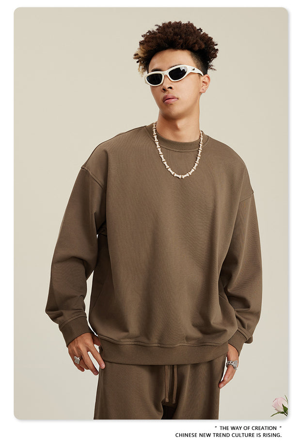 Autumn Solid-color Fashionable And Trendy Commuter Street Style Men's Sweatshirt