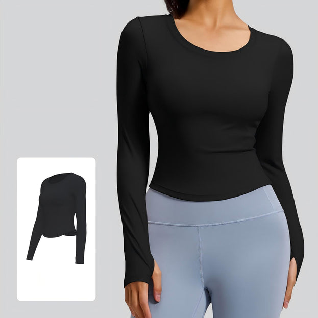 New Style Sporty Yoga Sheer Long-Sleeved Top