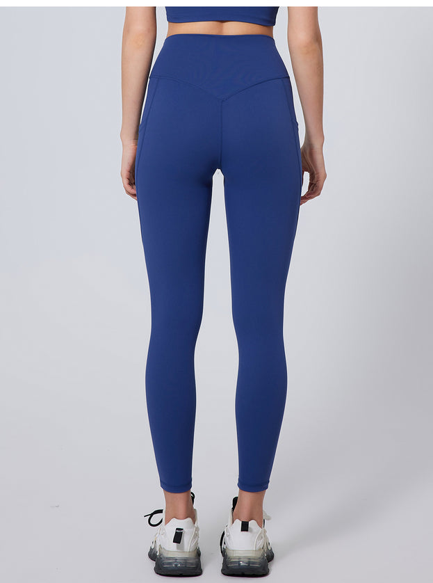 Women's High-Waisted Tight-Fit Sports Yoga Pants With Pockets