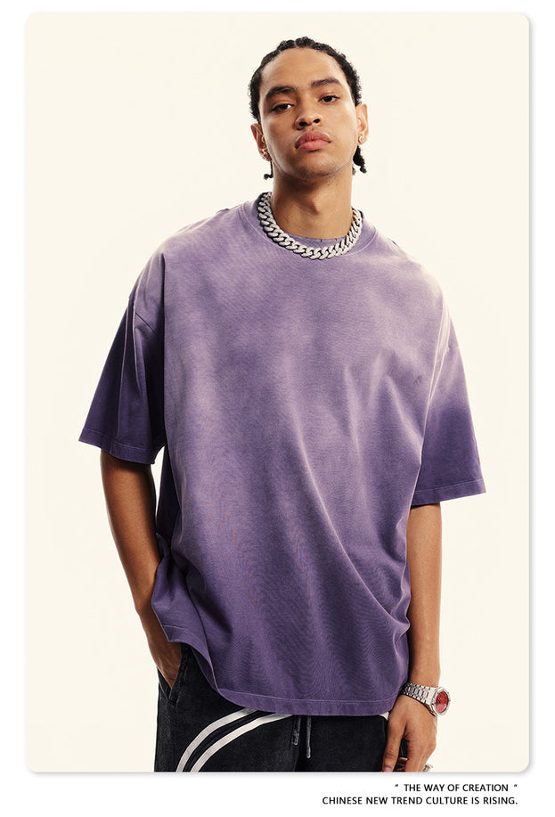 Summer's New Fashionable Commuter Youth Washed And Aged Street Trend Men's T-shirts