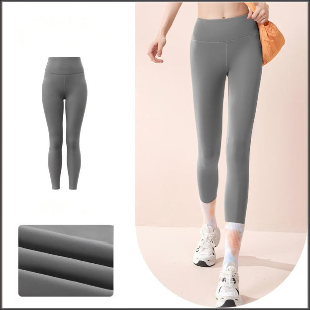 Winter and Autumn Thin Fleece High-Waisted Seamless Yoga Pants for Women