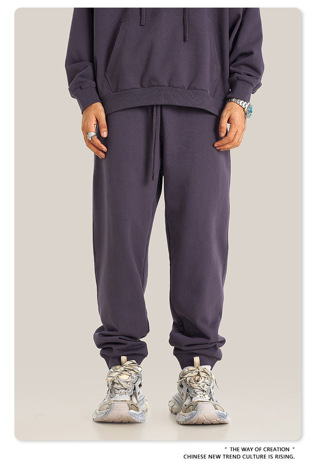 Sporty Drawstring Basic Style Trendy Solid-color Men's Sweatpants