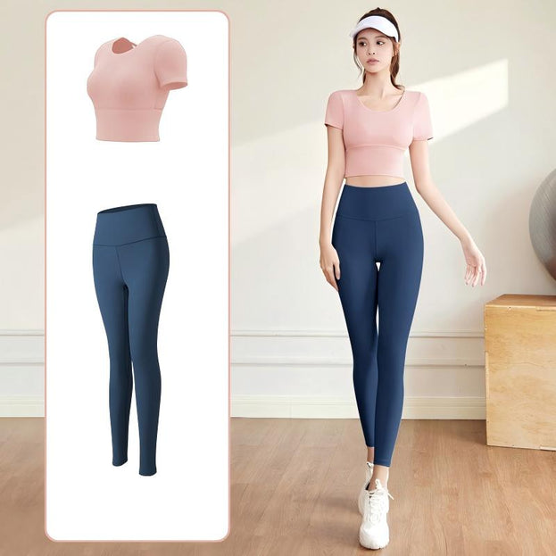 Slimming Fitness Yoga Set with Breast Support for Women