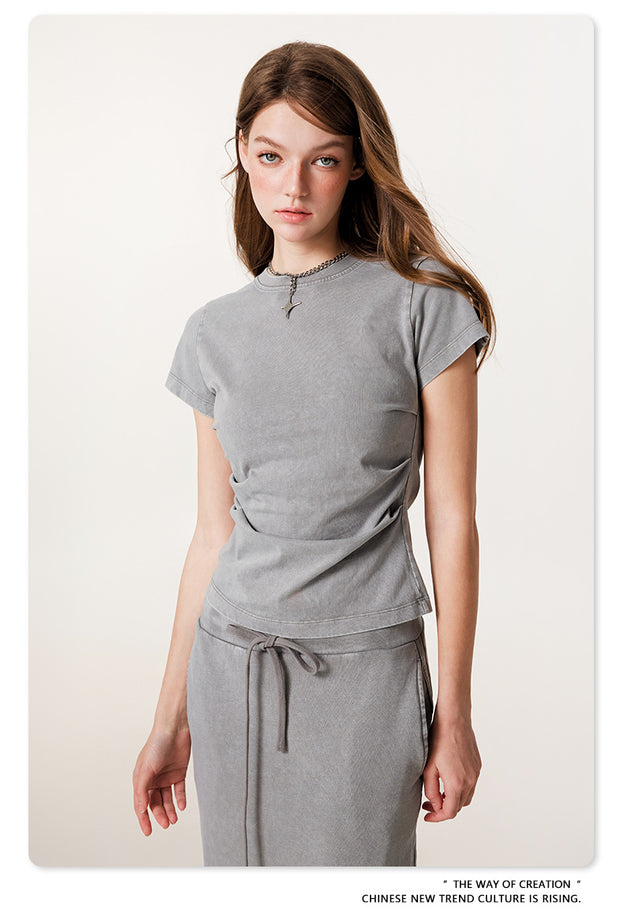 Summer Fashion Patchwork Round-neck Sylish American T-shirt