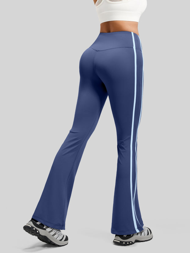 Exercise Fitness Yoga Striped Flared Pants for Women