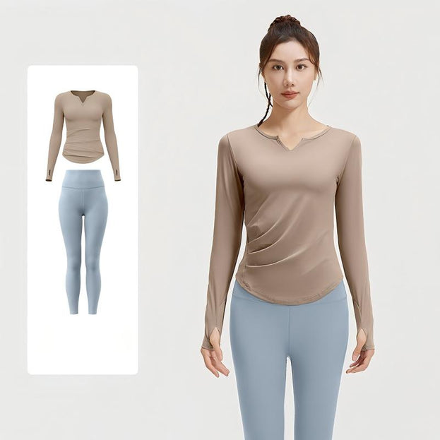 V-neck Stretch High-Waist Sports Yoga Set