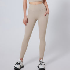 Women's High-Waisted Tight-Fit Sports Yoga Pants With Pockets