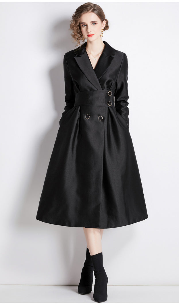 Retro Waist Slimming Mid-Length Dress