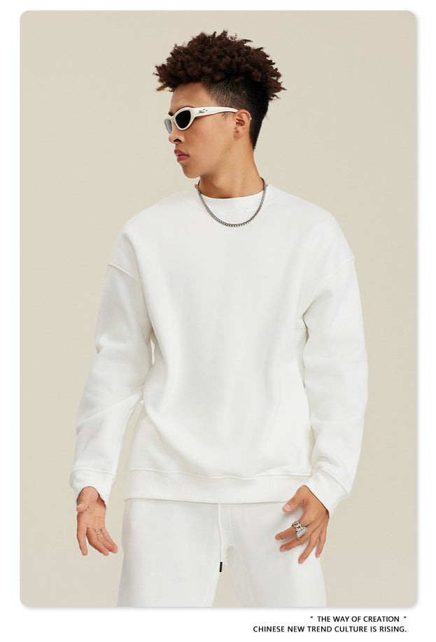 American-style Trendy Round-neck Long-sleeved Warm Sweatshirt