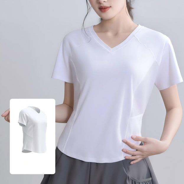 New Back Mesh Style Fitness Yoga Short Sleeves