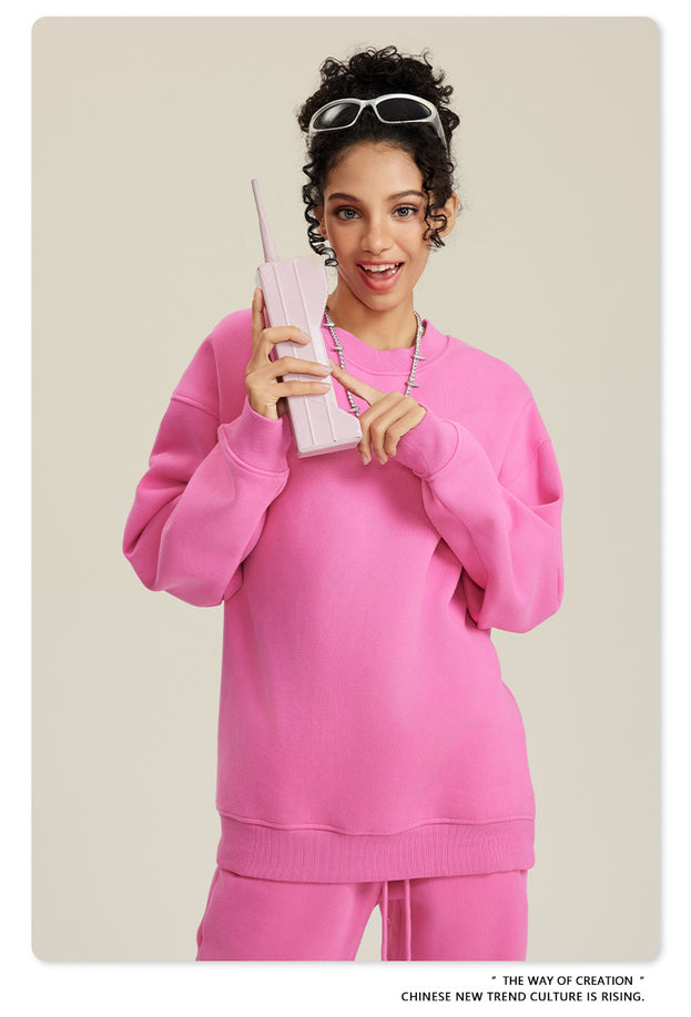 American-style Trendy Round-neck Long-sleeved Warm Sweatshirt