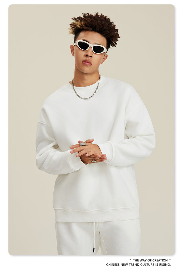American-style Trendy Round-neck Long-sleeved Warm Sweatshirt