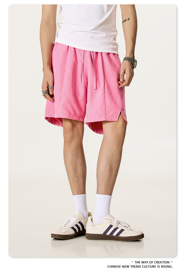 Summer Solid-color Beach Capre Pants, Waterproof Quick-drying Men's Shorts