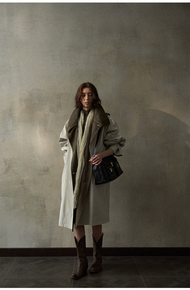 A Fashionable Two-wear, Loose And Long Women's Coat