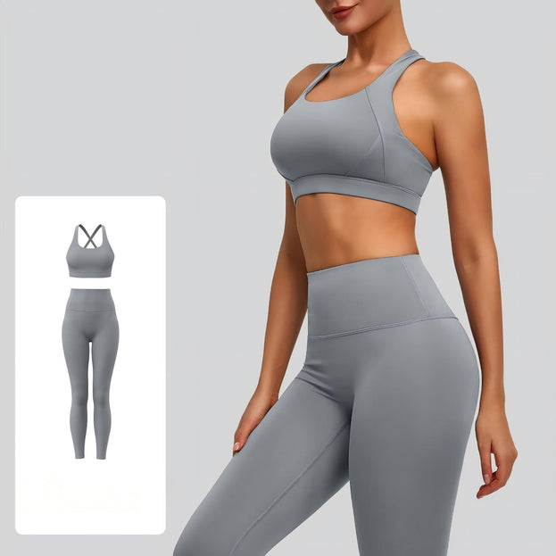 Solid Color Naked Tight Yoga Suit for Women