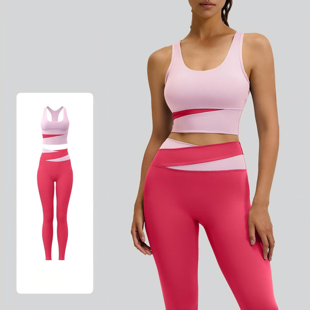 Color-Matched High-Waisted Abdominal-Toning Fitness Yoga Set