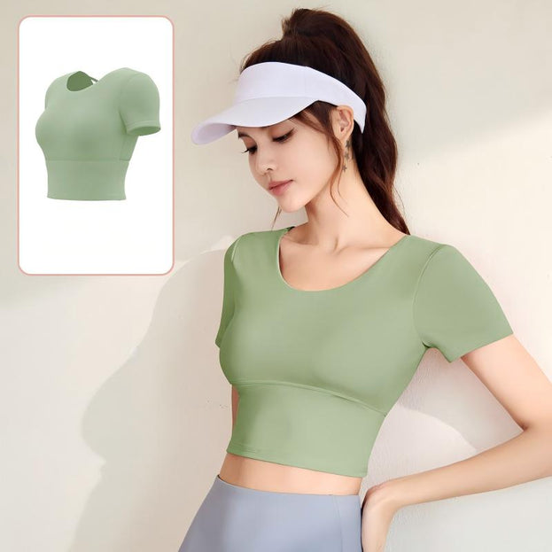 Bare-Chested Yoga Top with Built-in Cups for Women