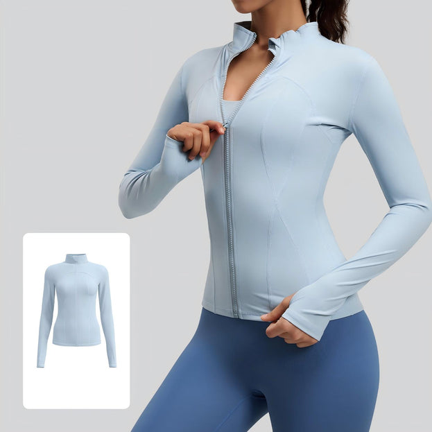 Sporty Figure-Hugging and Sheer Yoga Coat