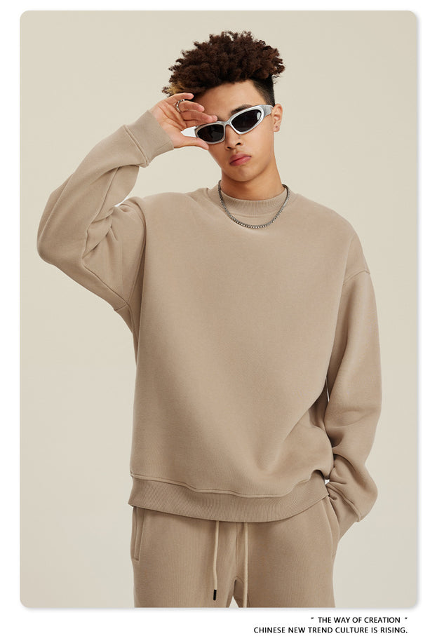 American-style Trendy Round-neck Long-sleeved Warm Sweatshirt
