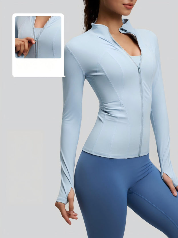 Sporty Figure-Hugging and Sheer Yoga Coat