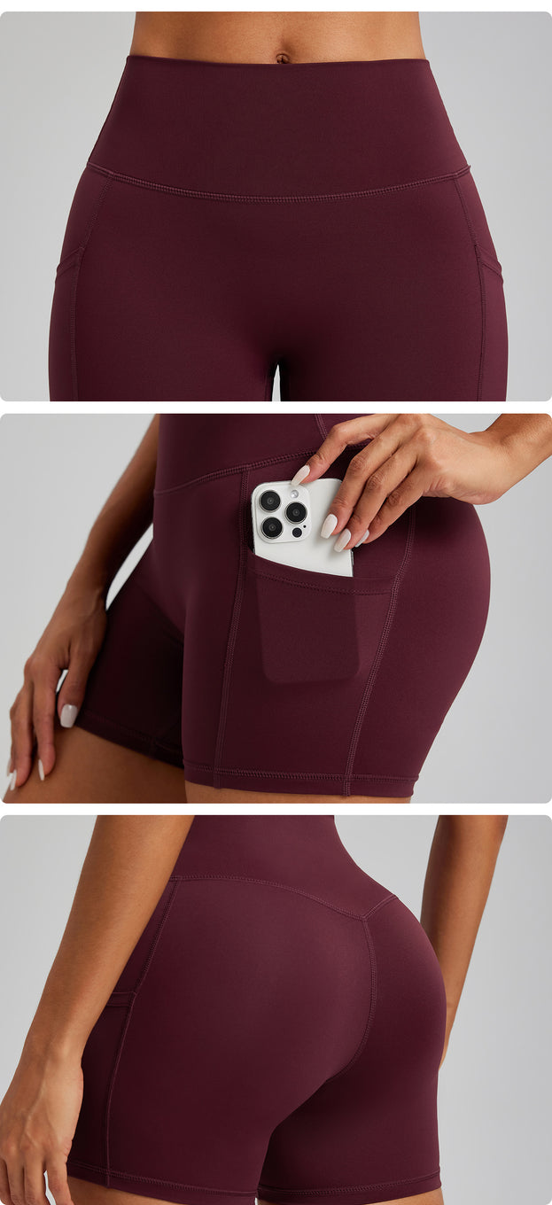 Women's Breathable Tight-Fit Sports Yoga Shorts With Pockets