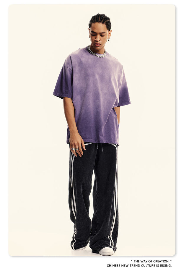 Summer's New Fashionable Commuter Youth Washed And Aged Street Trend Men's T-shirts