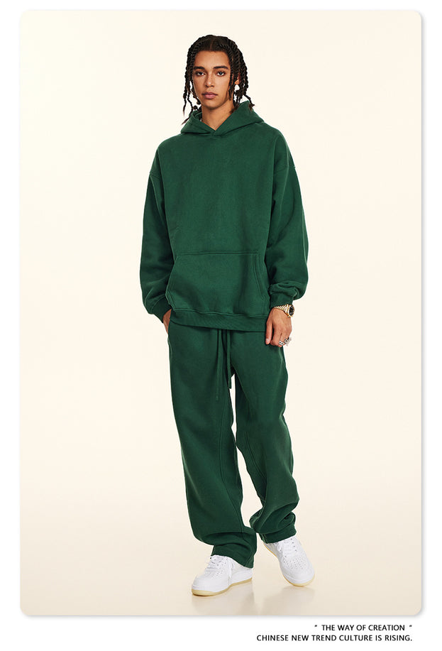 Dopamine Solid-color Fashionable Casual Commuting Youth Hooded Men's Sweatshirt