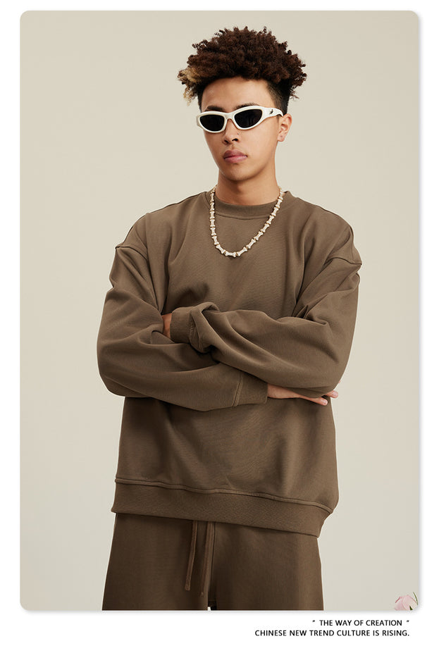 Autumn Solid-color Fashionable And Trendy Commuter Street Style Men's Sweatshirt