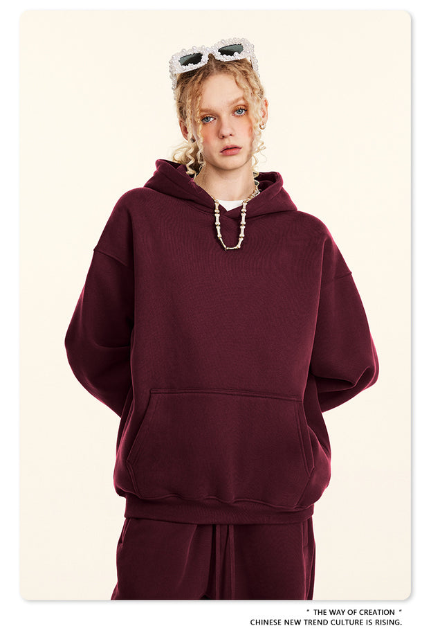 Dopamine Solid-color Fashionable Casual Commuting Youth Hooded Men's Sweatshirt