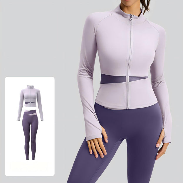 Women's Slim-fit Naked Yoga Color-matching Two-piece Suit