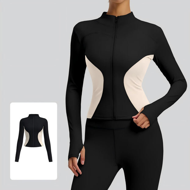 Women's Color-block Slim-fit Yoga Jacket