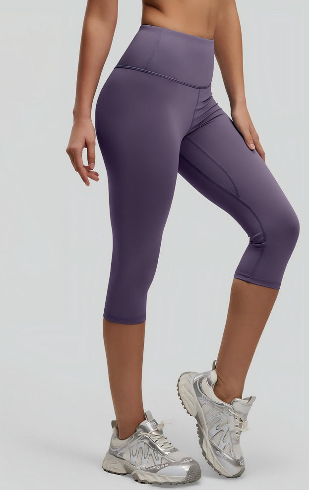 Women's Stretch Sports Hip High Waist Capri Pants Fitness Pants