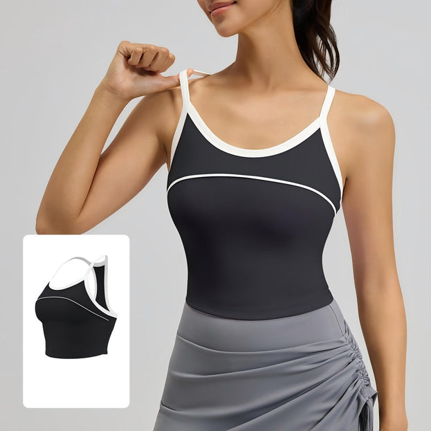 Women's Line Sense Vest One-piece Cup Yoga Bra Top