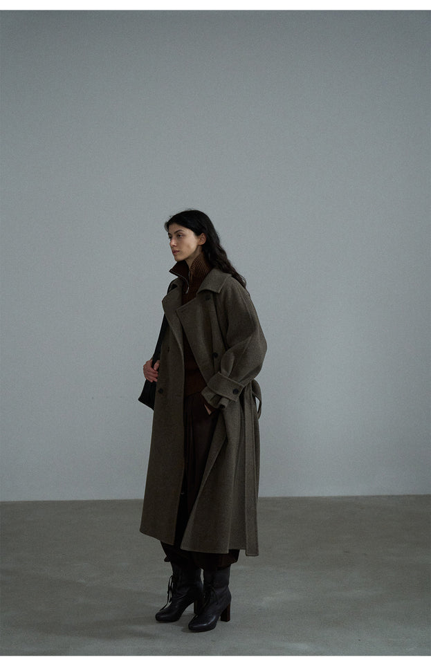 A Classic, Fashionable And Mature Casual Commuter Double-sided Woolen High-count Australian Coat
