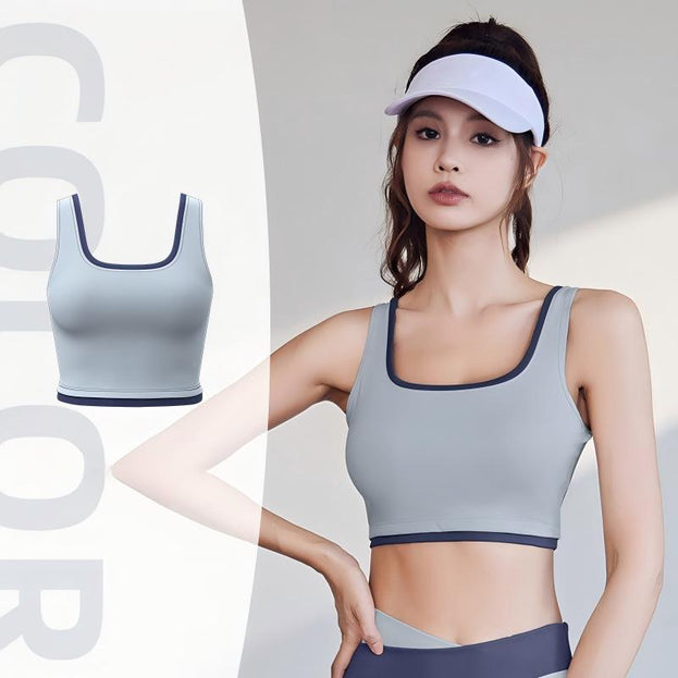 Color-Matched Gathering Motion Yoga Bra